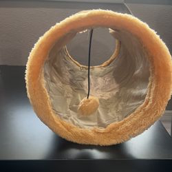 Small animal cat collapsable tunnel with toy hanging ball