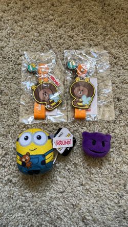 Round1 Arcade Prize Plush and Keychain Lot