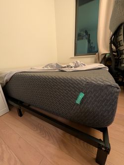 Queen Tuft & Needle Mattress + Sturdy Black Metal Platform Frame