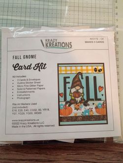 Krazy Kreations Fall Gnome Fall Card Kit
