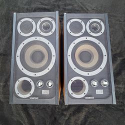 Untested 1(contact info removed) Wharfedale E-50 3-Way Front Stereo Speakers
