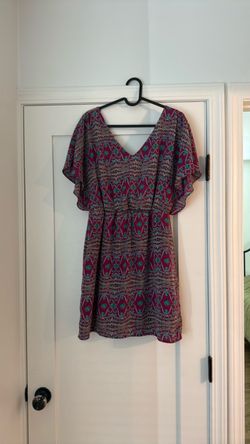 Boho Print Flutter Sleeve Mini Dress