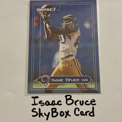 Isaac Bruce St. Louis Rams Hall of Fame WR SkyBox Card. 