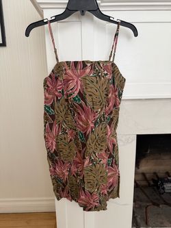 Madewell Tropical Print Mini Dress with Spaghetti Straps