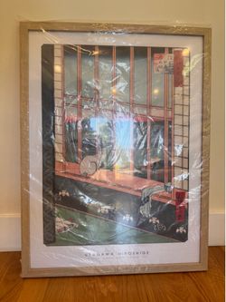 Framed Utagawa Hiroshige Japanese Cat Art Print
