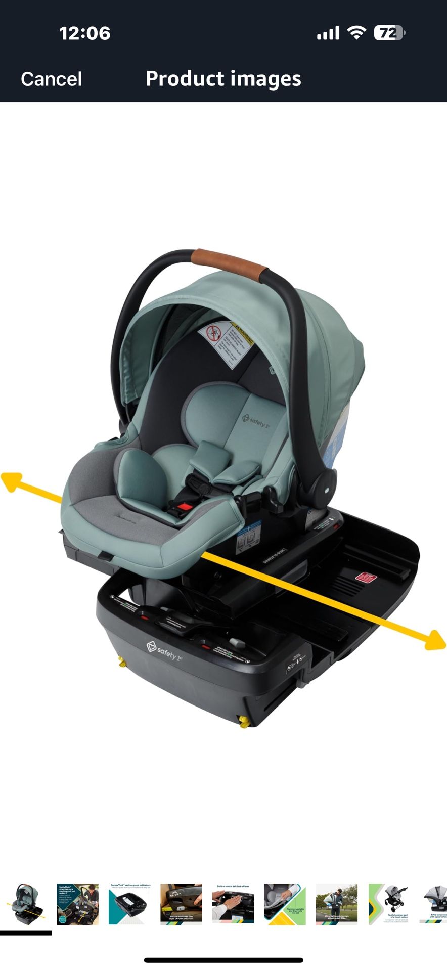 Safety 1st® onBoard™ Slide DLX Infant Car Seat w/SafetySlide™ Base, Easy-Install Rigid Latch, Lightweight Rear-Facing Seat, Newborn Carrier, Extra-Lar