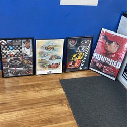 Dale Earnhardt & JR NASCAR Posters W/ Clock