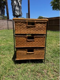 Wicker Drawers/ 3 Drawer Unit