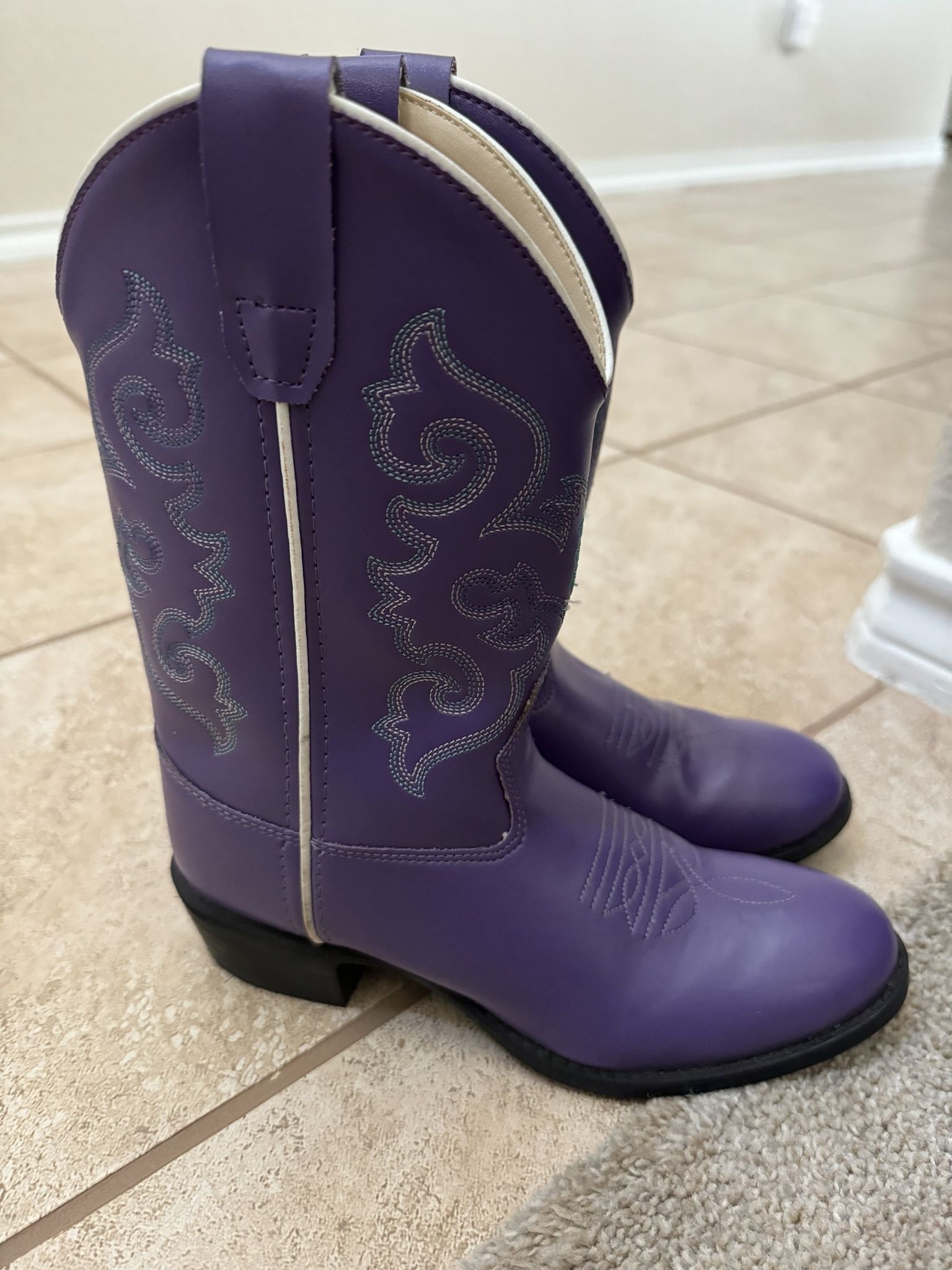 Girls Purple Cowboy Boots