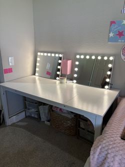 Large White Desk