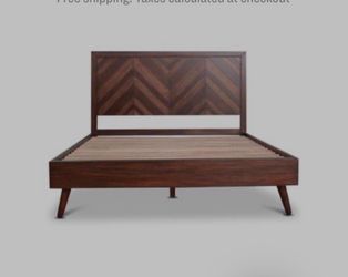 APT2B Queen Bed Frame, Solid Wood Walnut