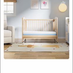 Gel memory foam mini crib mattress