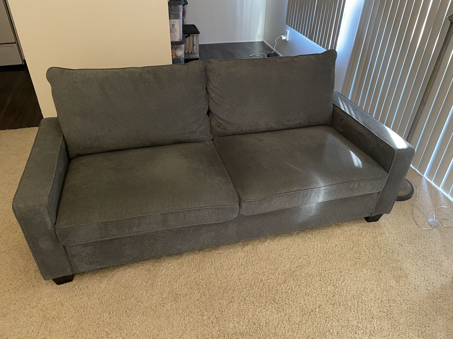 Grey Fabric Sofa 80”