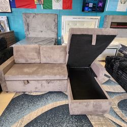 Mini sectional with pull-out bed on sale for: