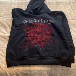 Sp5der OG Rhinestone Logo Hoodie Black