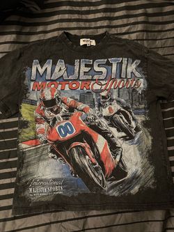 Majestik Motorsports Tee in a black garment-dyed colorway