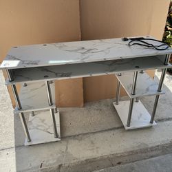 Computer Desk With Power Outlets 47”W X 16”D X 30”H Good Condition $40 Firm