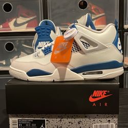 AIR JORDAN 4 RETRO MILITARY BLUE SIZE 11 NEW