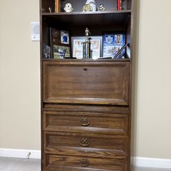 Solid Wood Secretary Desk Bookcase – Naperville