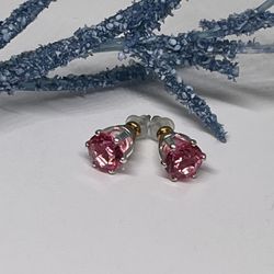 Swarovski Crystal pink Stud Earrings 