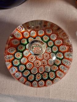 Vintage glass Millefiori paperweight