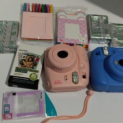 Lot Of Two Pink And Blue Instax Mini9 Camara.