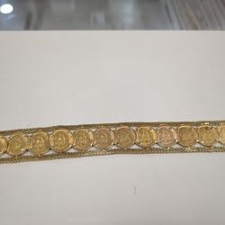 14k Solid Gold Coin Breaclte 60.4 Grams Layaway Available 10 % Down If You Interested Please Ask Maribel Thank You 