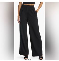 Black High-Waist Wide-Leg Trousers