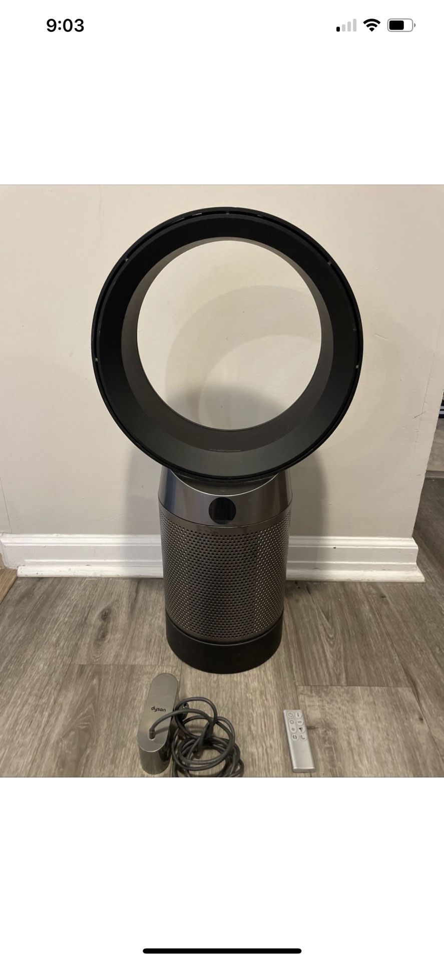 Dyson DP04 Pure Cool Purifying Fan – Gray / Black with Remote, Adapter - WORKS