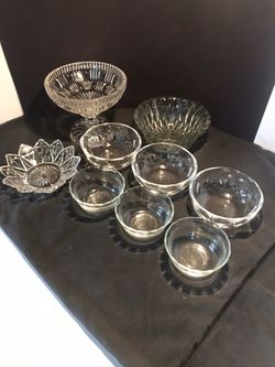 Assorted glass bowls