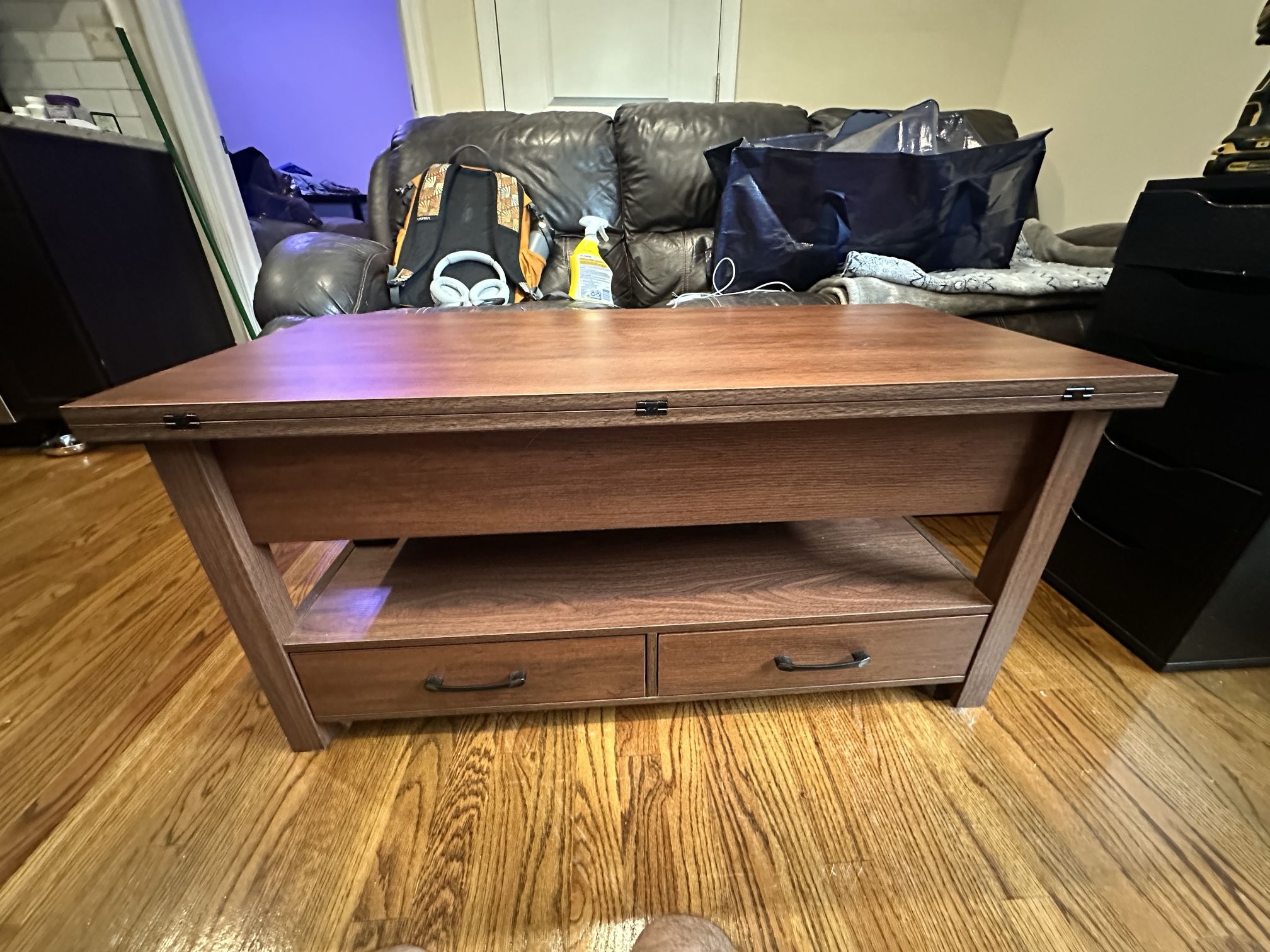 Convertible Coffee Table with Drawers (pulls out to full size coffee table)