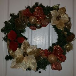 CHRISTMAS DOOR WREATH HANDMADE NEW