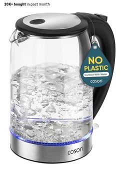 Cosori Electric Kettle, No Plastic Contact With Water, Wide Mouth For Easy Cleaning, Auto Shut Off, 1.7L Tea Kettle & Hot Water Boiler, Water Heater &