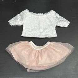 American Girl Doll Tenney Grant Spotlight Outfit Lace Shirt Pink Skirt