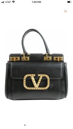 Valentino Rockstud Alcove Mini Leather Double Handle Bag