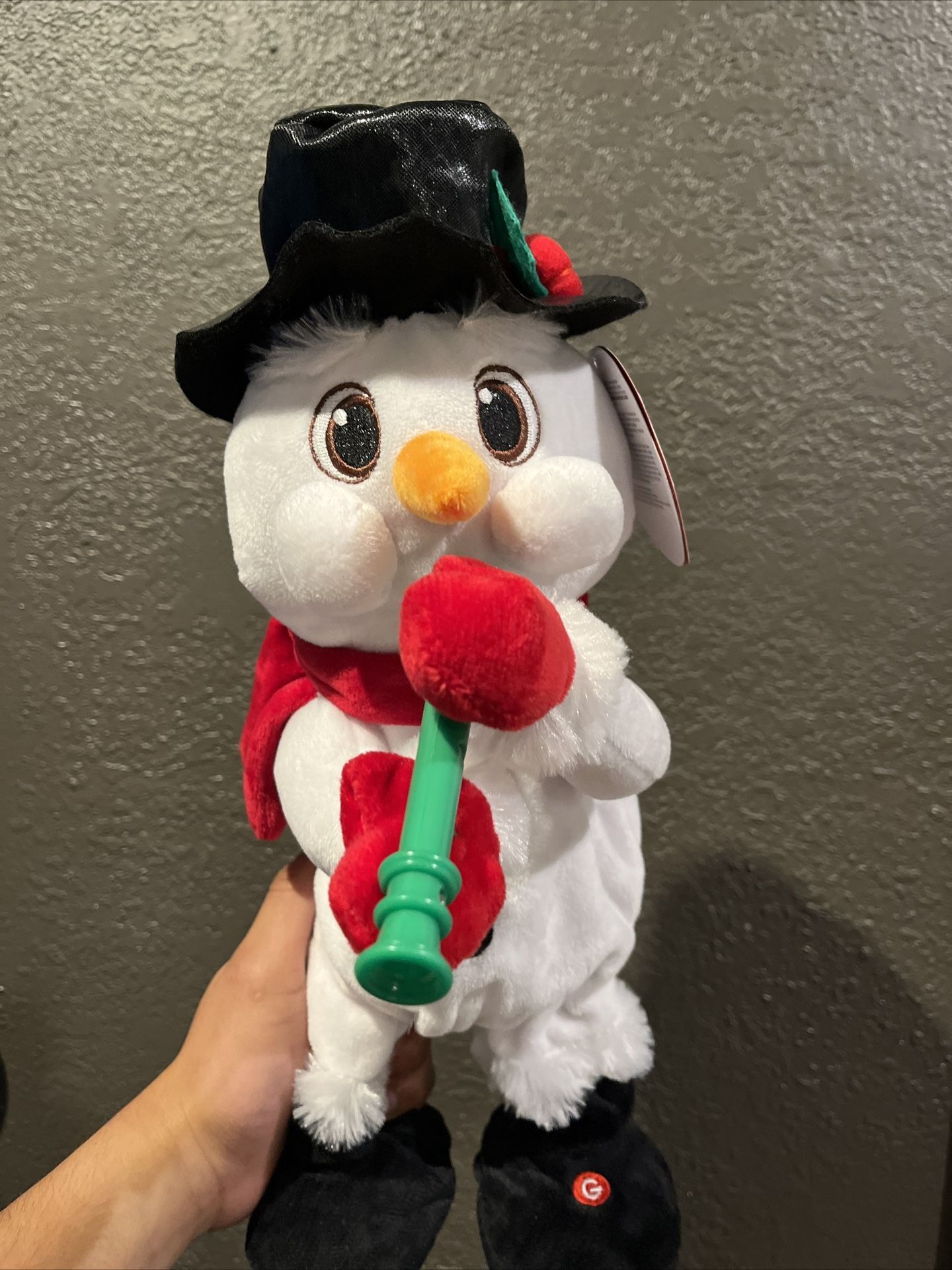 Snowman with Recorder 14.5" Animated Christmas Decor Plush Big Lots TikTok Viral