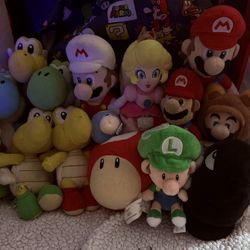 Mario and Friends Plushies W/bag