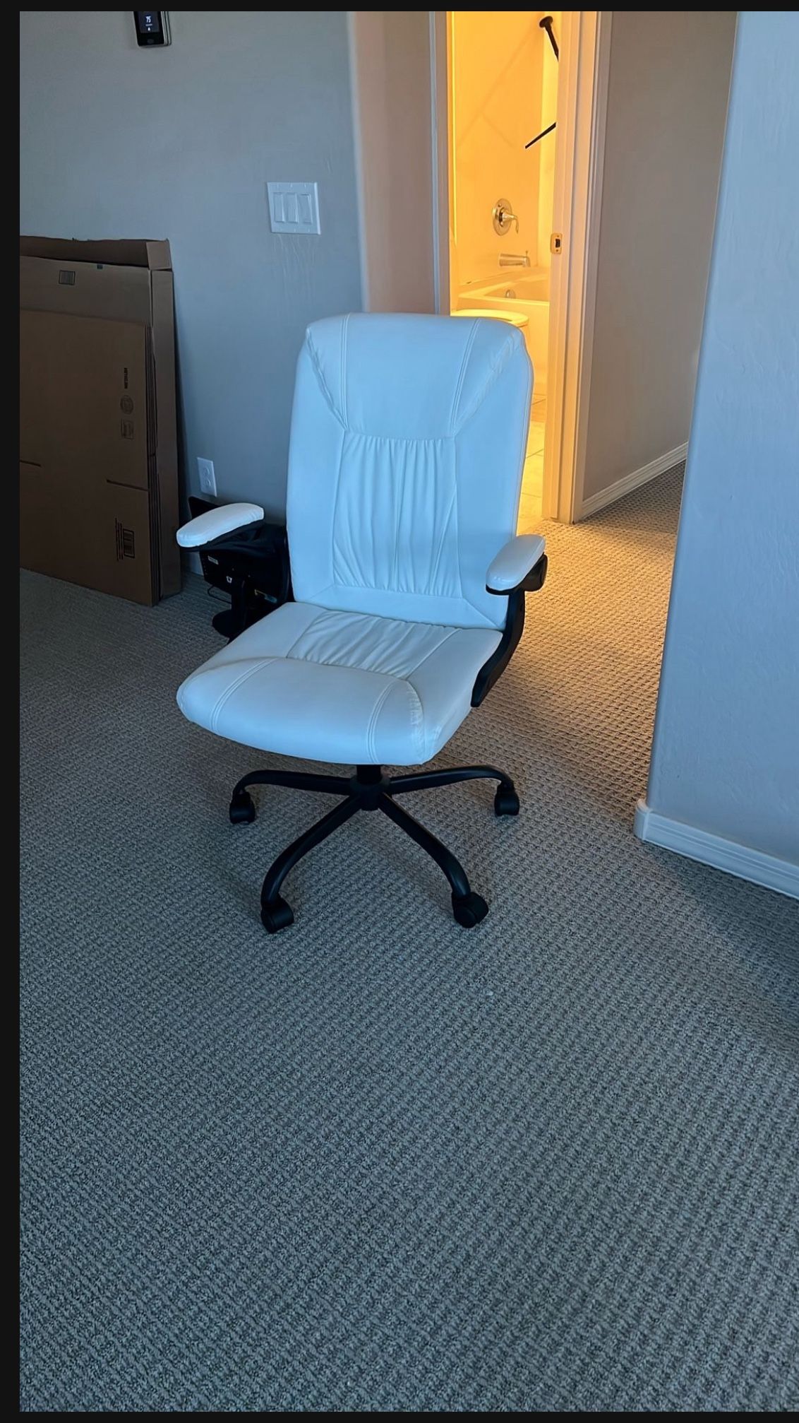 White Rolling Office Desk Chair