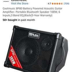 🎸 Coolmusic BP80 100W Portable Bluetooth Guitar Amplifier / PA Speaker – Excellent Condition