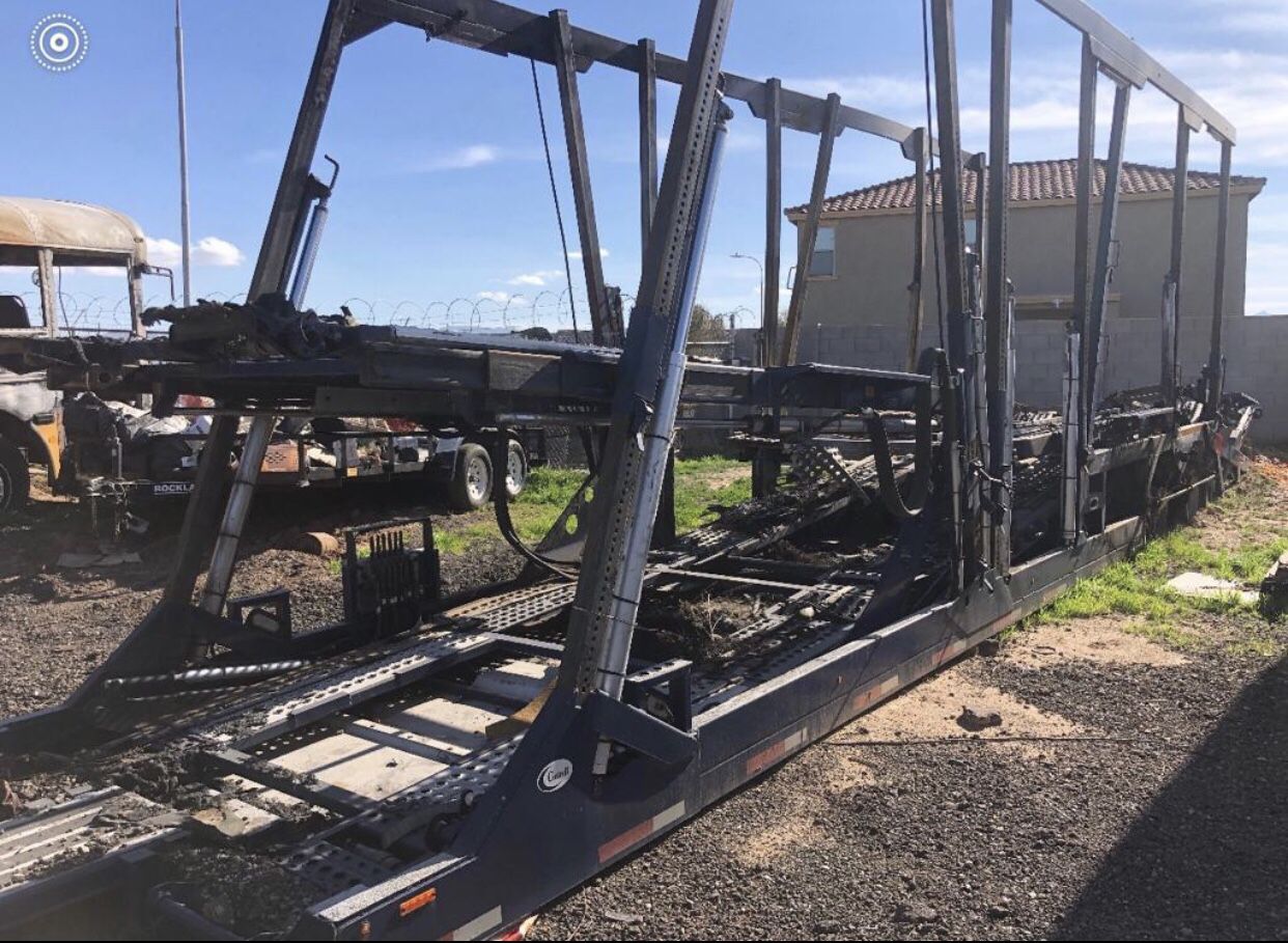 2016 Cottrell 8 Car Carrier, Has Some Fire Damage Selling As-Is 