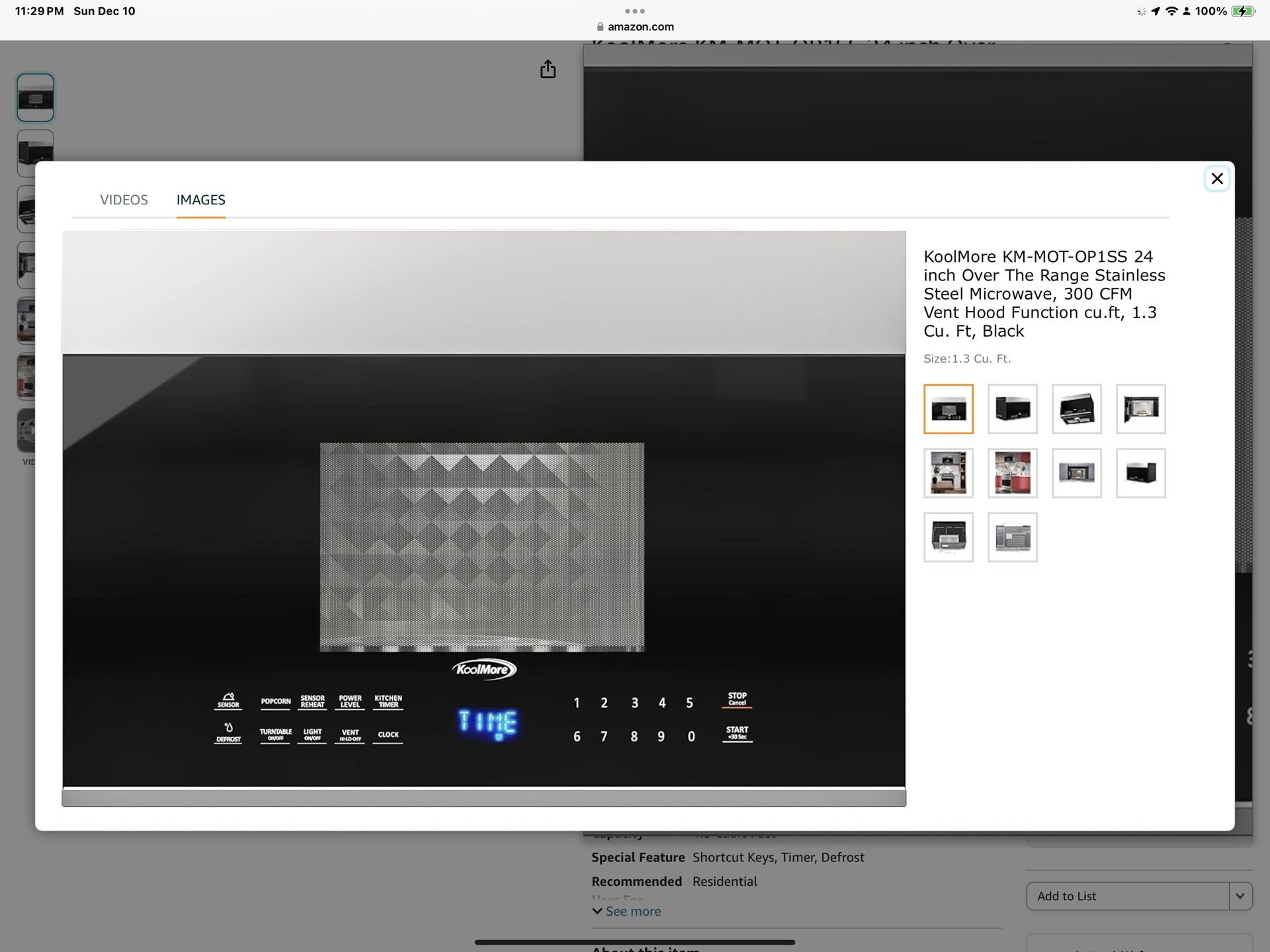  NEW KOOLMORE 24” Over The Range Microwave In Stainless Steel  With Sensor Technology Item# KM-MOT-OP1SS