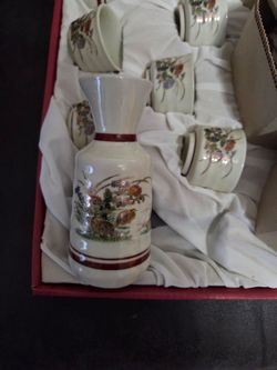 Vintage Japanese sake and tea set