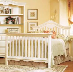 Munire Savannah Baby Crib Armoire Nightstand Double Dresser Linen White for Sale in Pompano Beach FL OfferUp