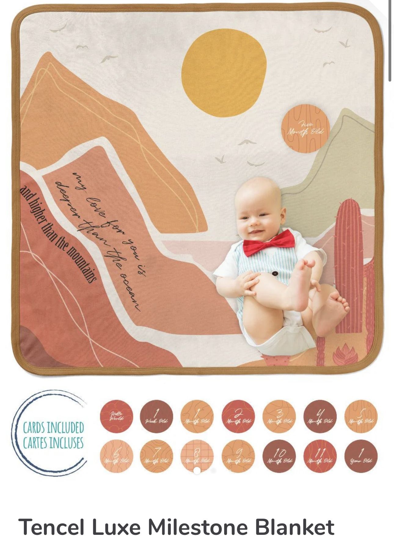 Baby’s First Year Blanket And Cards Set, New