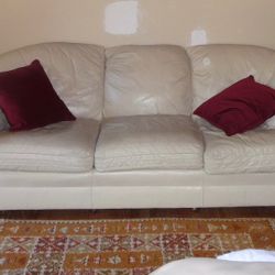 Hancock Cream Leather Couch