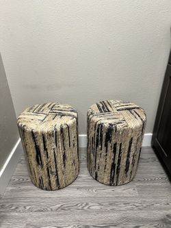 Banana Leaf Woven Accent Table