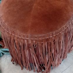 New Real Suede Leather Large Stool