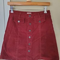 Mossimo Supply Co. Red Corduroy Pencil Mini Skirt - Size 2