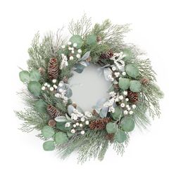 21.5" Pine & Eucalyptus Leaf Wreath