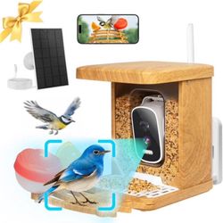 Smart Bird F with Camera, Upgraded Al Identify Bird Species Bird Watching Camera Auto Capture, Bi